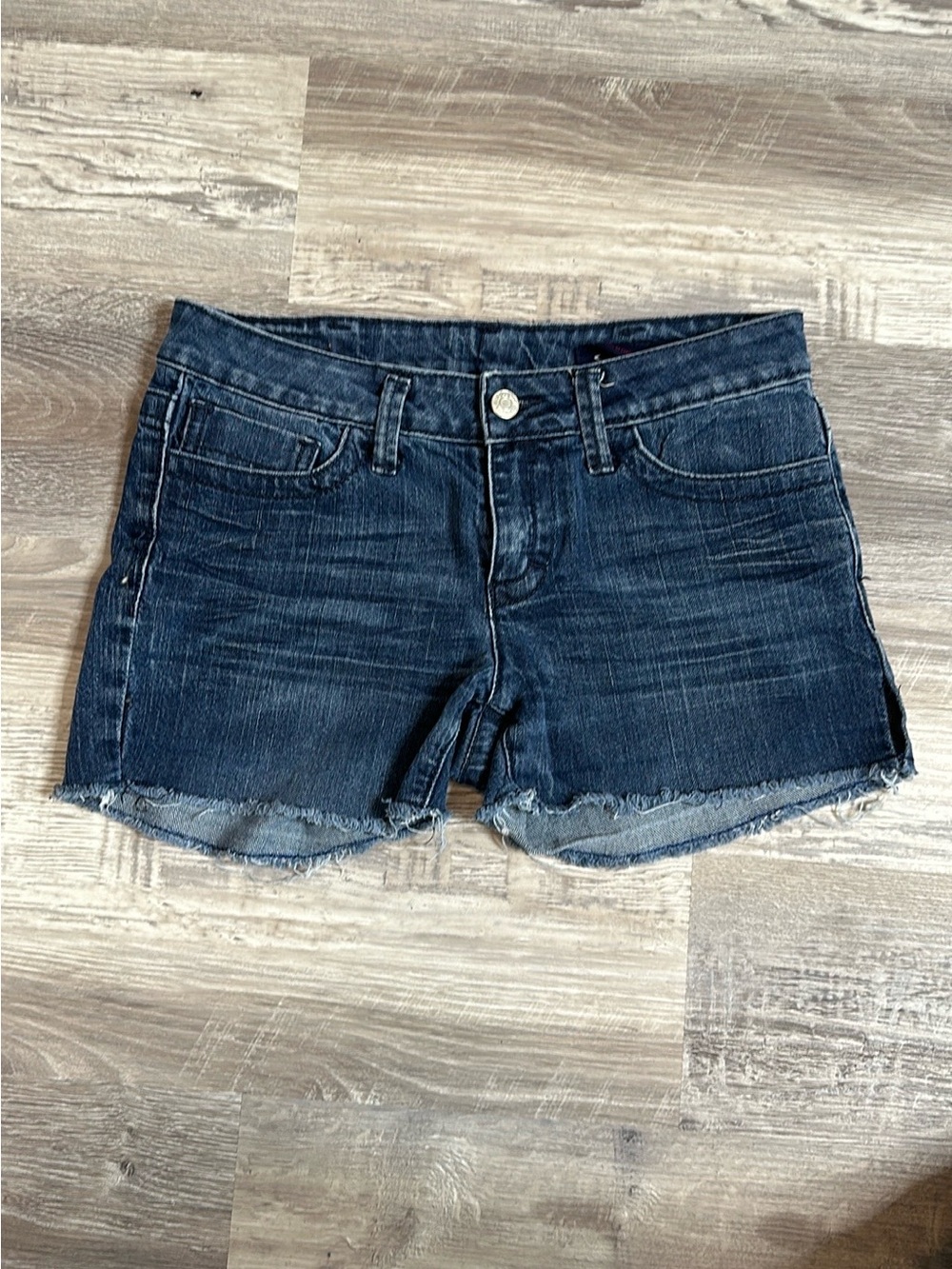 Seven7 Premium Denim Raw Hem Jean Shorts Size 29 Medium Wash (WA-1561)